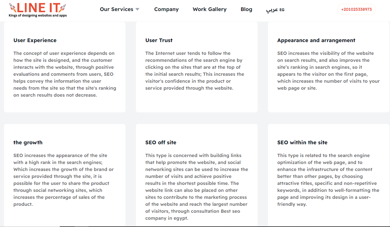 Line IT, the best&nbsp;SEO company in Egypt, explains the most important features of SEO and the results that customers get.